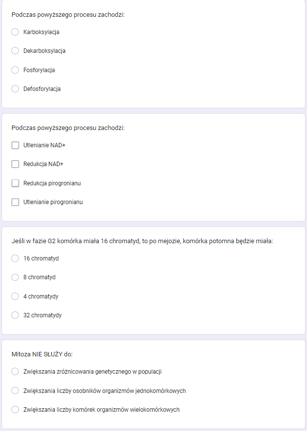 Test poziomujący z biologii - obrazek 3